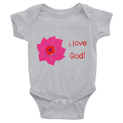 I Love God (Flower) Baby Bodysuit