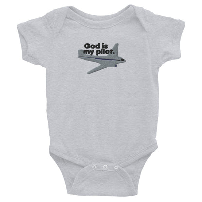 God Is My Pilot Embroidered Baby Bodysuit