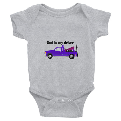 God Is My Driver Baby Bodysuit