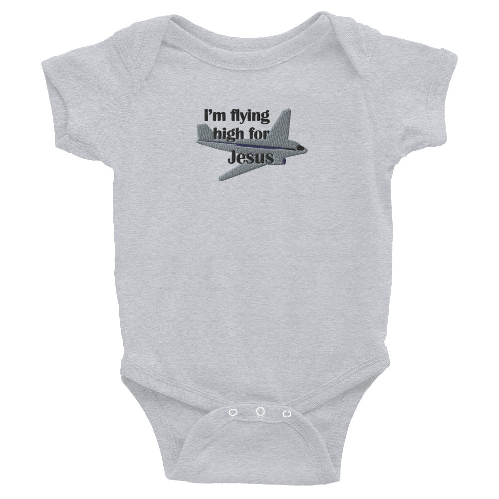 Flying High for Jesus Embroidered Baby Bodysuit