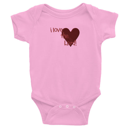 I Love the Lord (Heart) Embroidered Baby Bodysuit