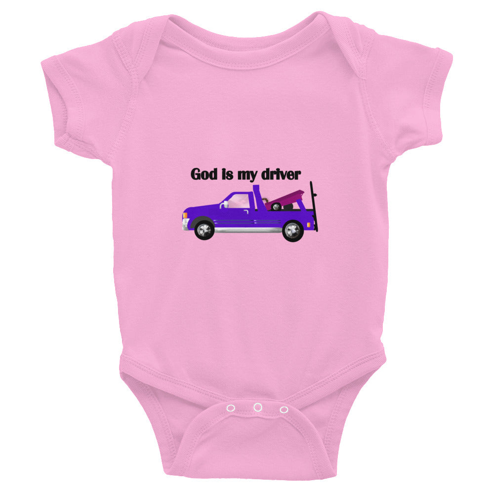 God Is My Driver Baby Bodysuit