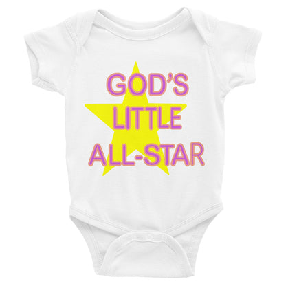 God's Little All-Star Baby Bodysuit