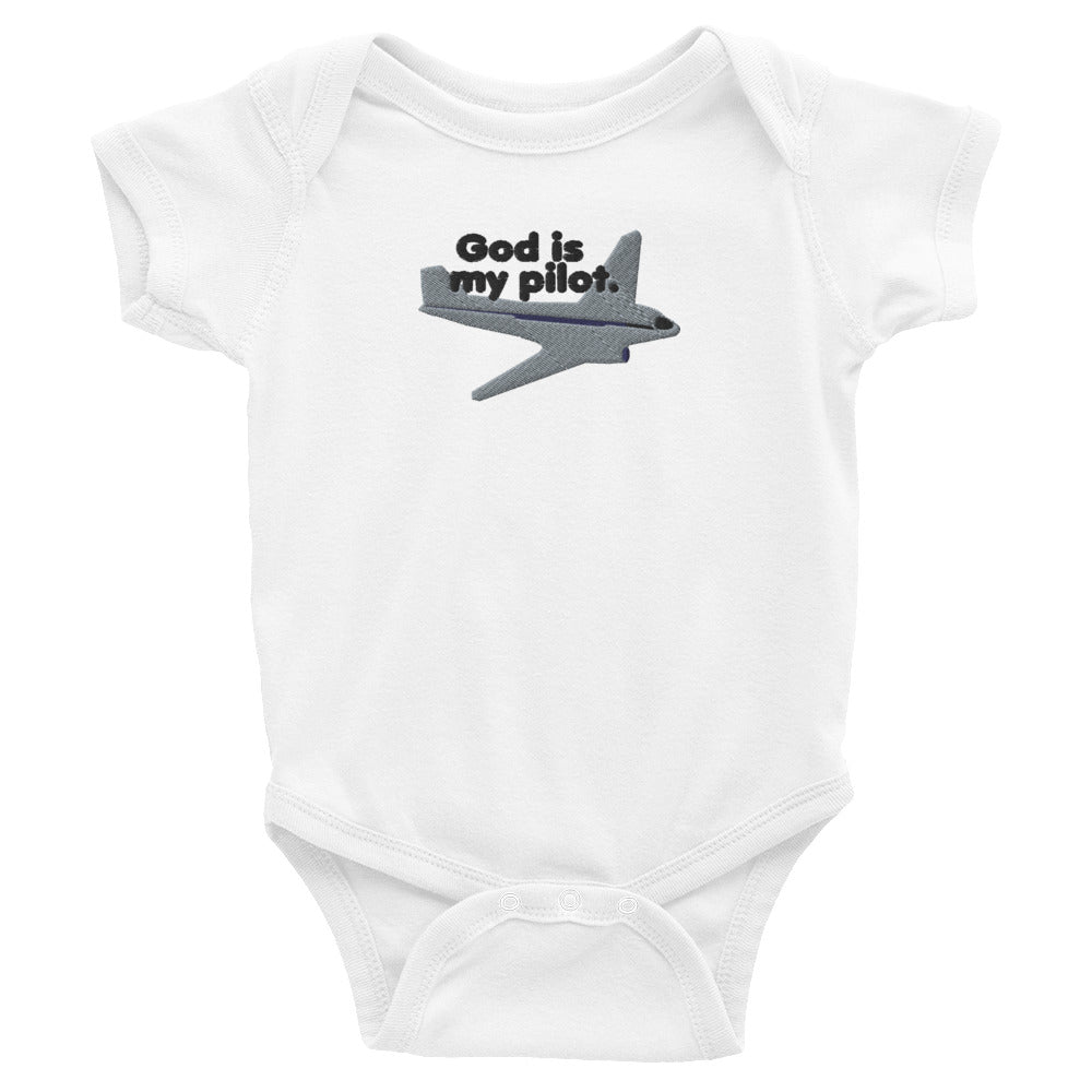 God Is My Pilot Embroidered Baby Bodysuit