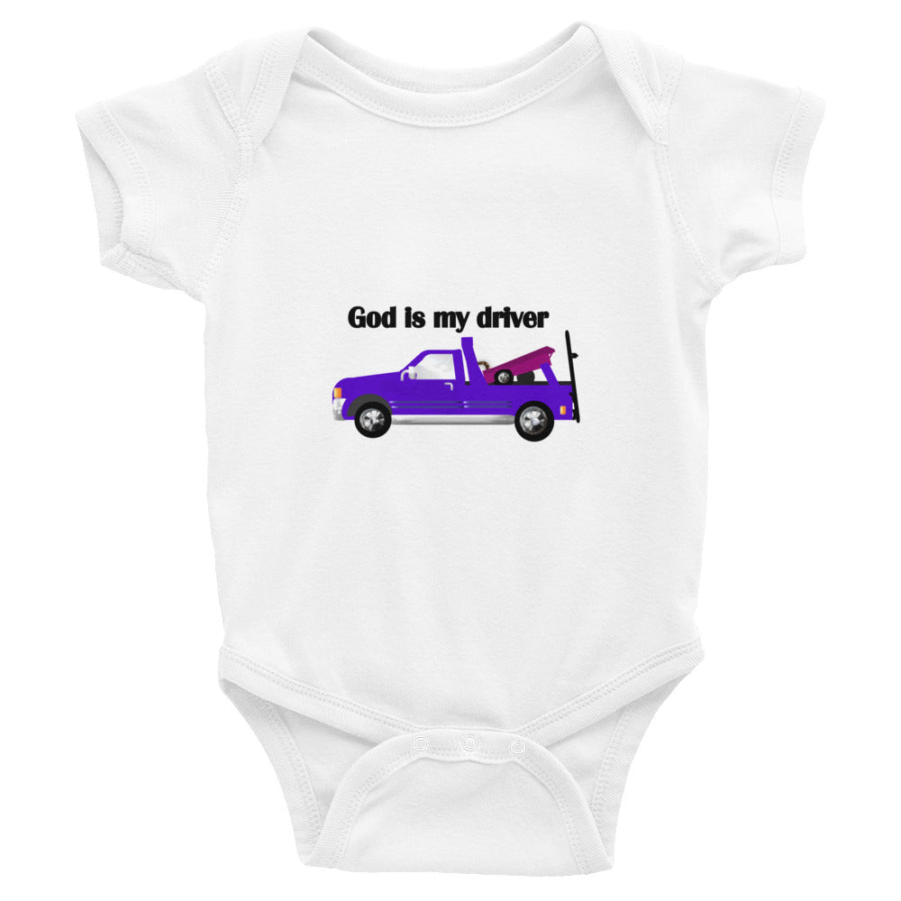 God Is My Driver Baby Bodysuit