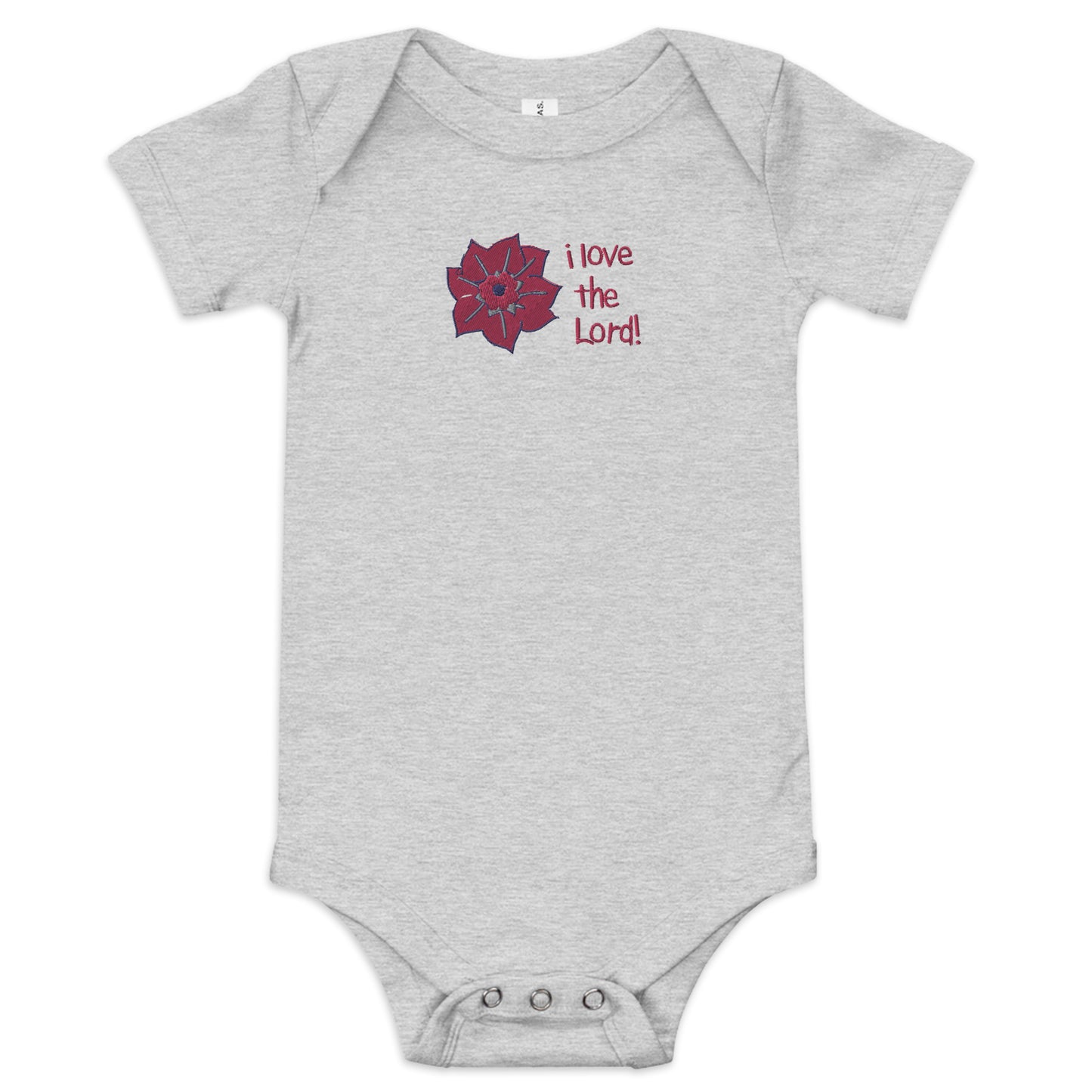 I love the Lord (Flower) Embroidered Infant Bodysuit