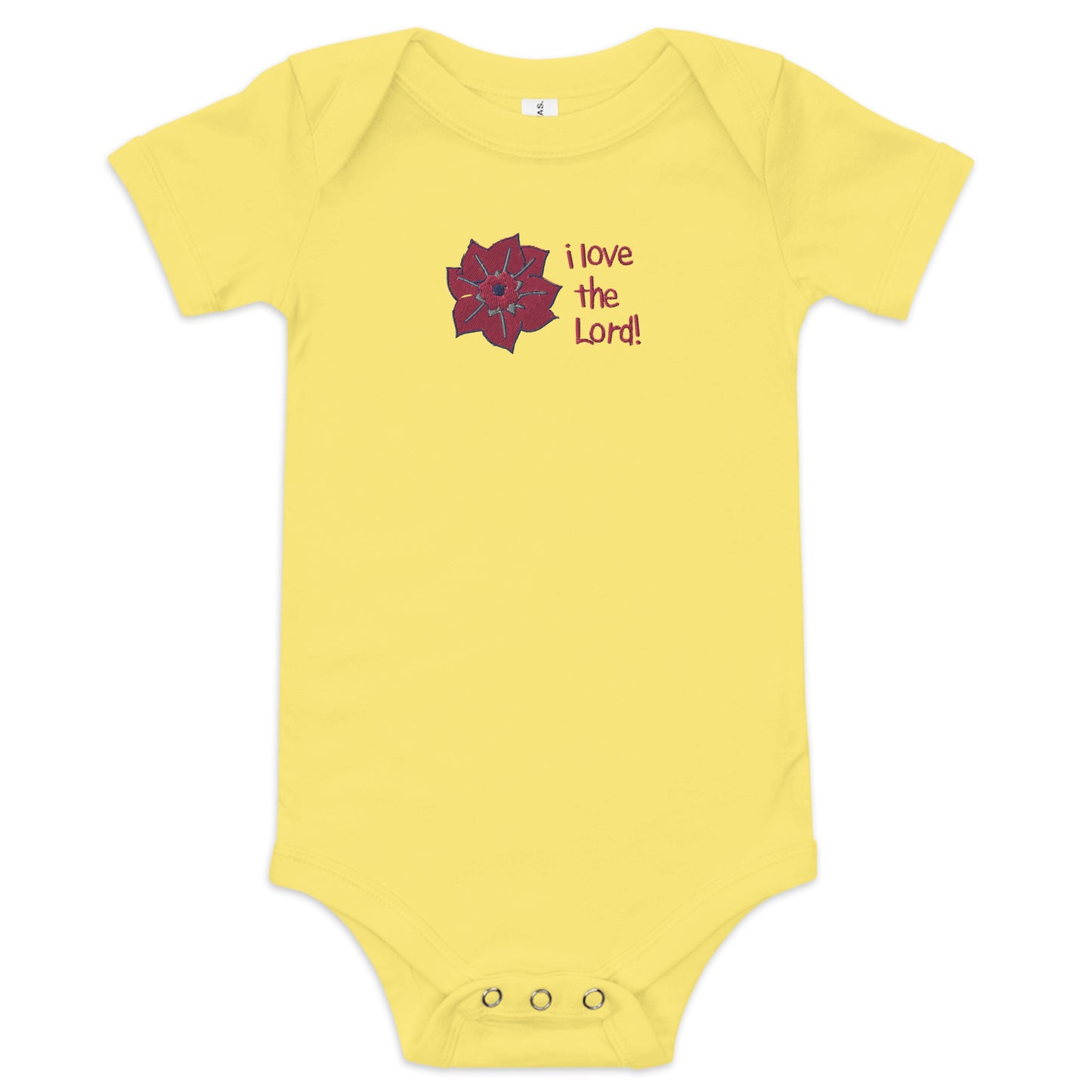 I love the Lord (Flower) Embroidered Infant Bodysuit