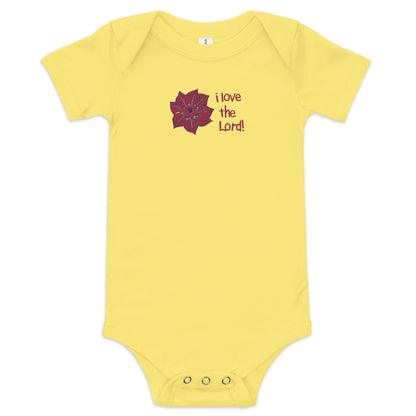 I love the Lord (Flower) Embroidered Infant Bodysuit