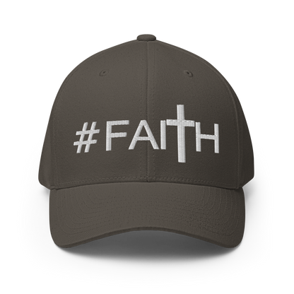 Hashtag Faith (White) Fitted Baseball Cap