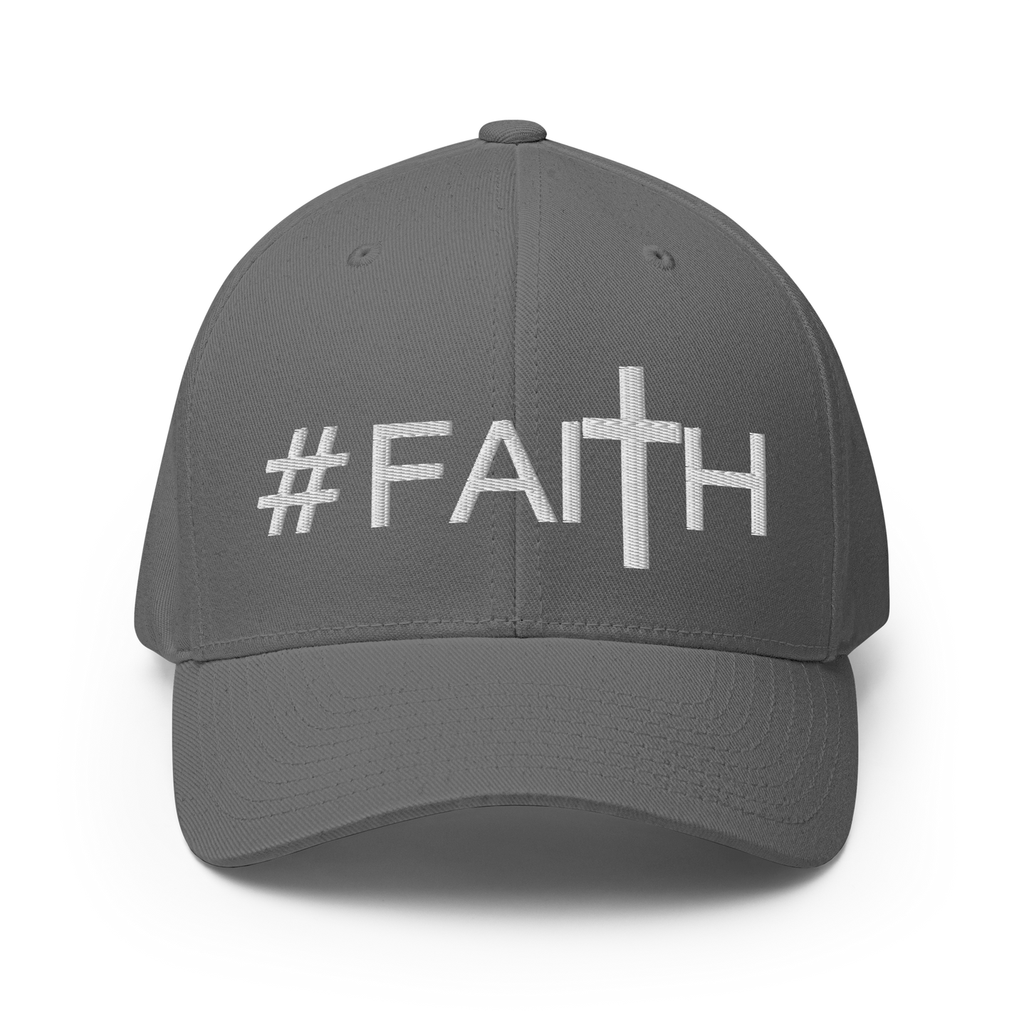 Hashtag Faith (White) Fitted Baseball Cap