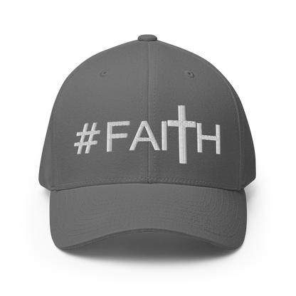 Hashtag Faith (White) Fitted Baseball Cap