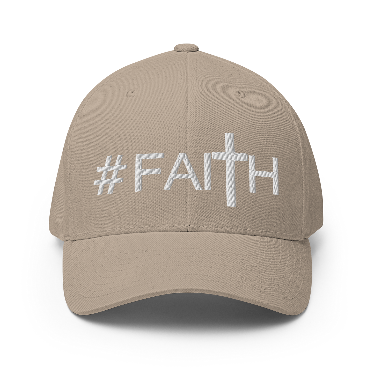 Hashtag Faith (White) Fitted Baseball Cap