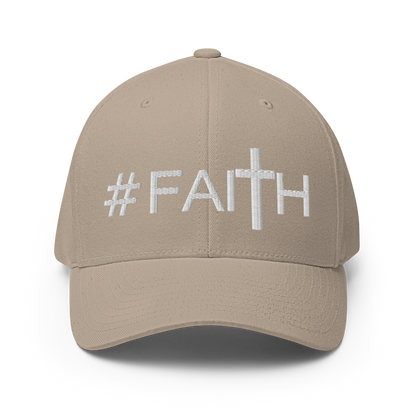 Hashtag Faith (White) Fitted Baseball Cap