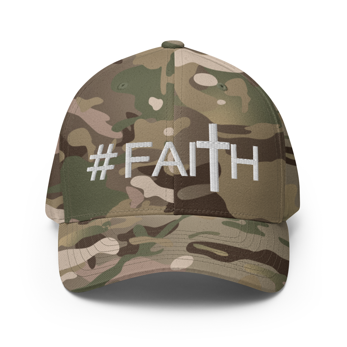 Hashtag Faith (White) Fitted Baseball Cap