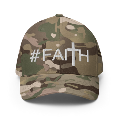 Hashtag Faith (White) Fitted Baseball Cap