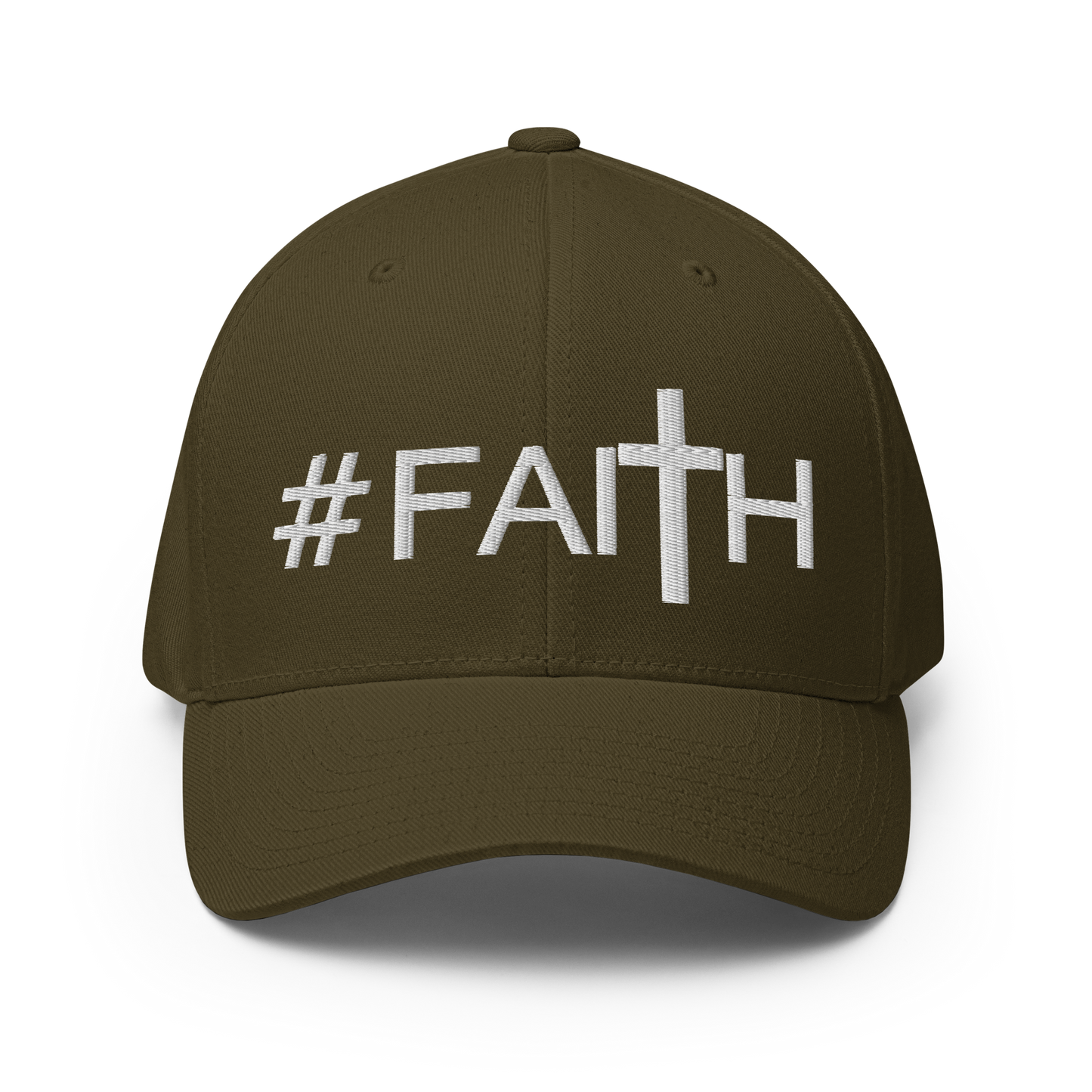 Hashtag Faith (White) Fitted Baseball Cap