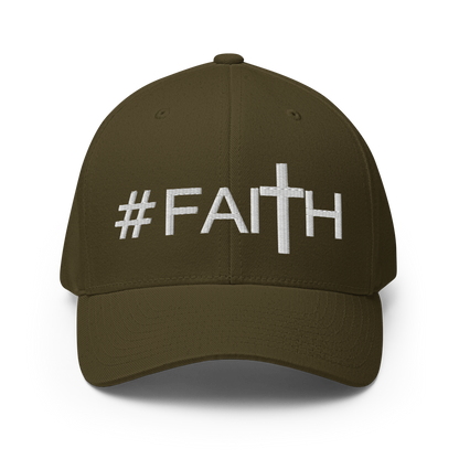 Hashtag Faith (White) Fitted Baseball Cap