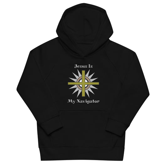 Jesus Is My Navigator Youth Eco Hoodie