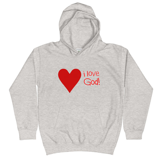 I Love God (Heart) Kids Hoodie