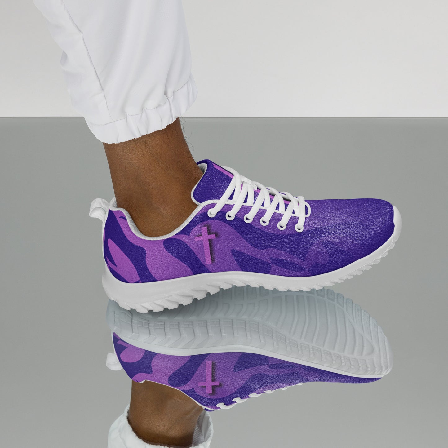 Pink and Purple Cross Men’s Sneakers