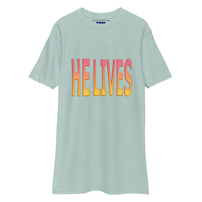 He Lives Men’s Heavyweight T-Shirt