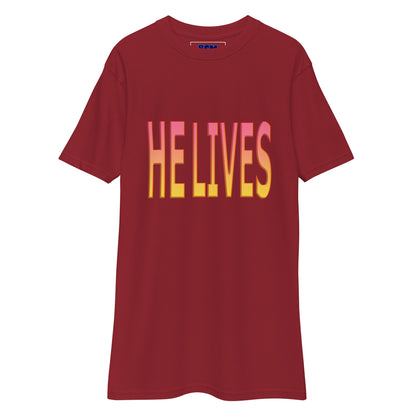 He Lives Men’s Heavyweight T-Shirt