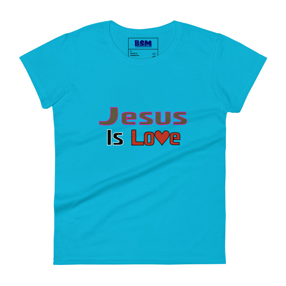 Jesus Is Love Women's 100% Cotton Semi-Fitted T-Shirt