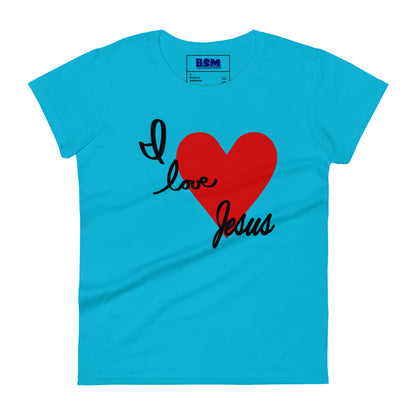 I Love Jesus (Heart) Women's Semi-Fitted T-Shirt