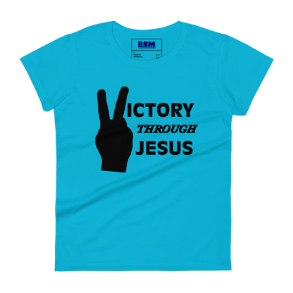 Victory Through Jesus Women's Semi-Fitted T-Shirt