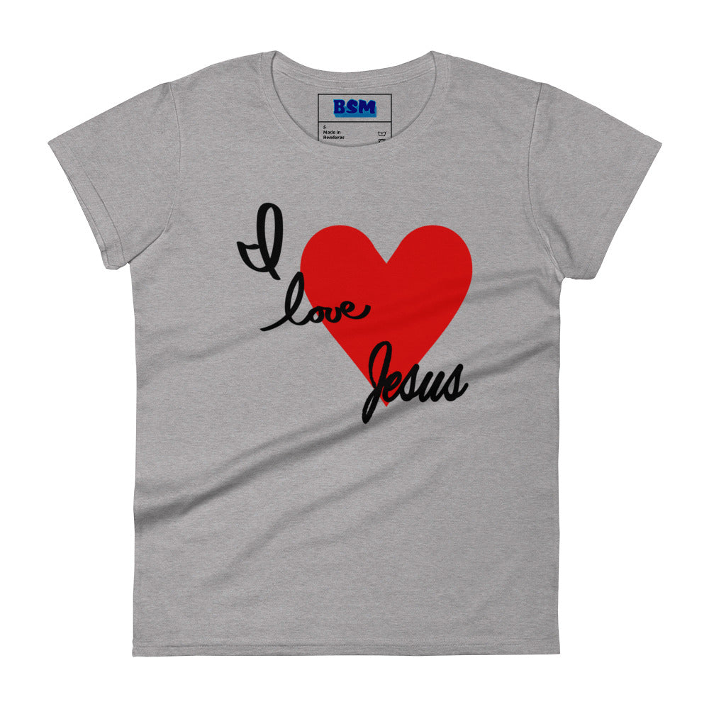 I Love Jesus (Heart) Women's Semi-Fitted T-Shirt