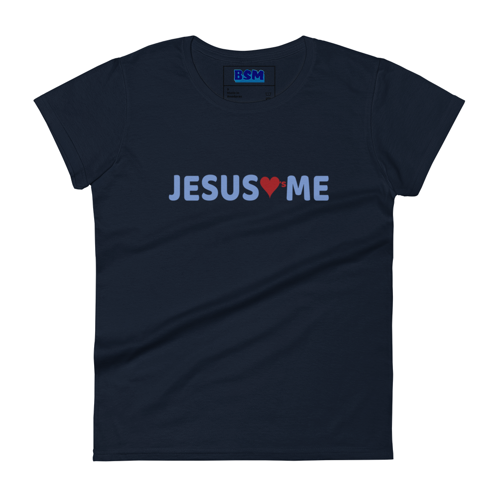 Jesus Loves Me Women's 100% Cotton Semi-Fitted T-Shirt