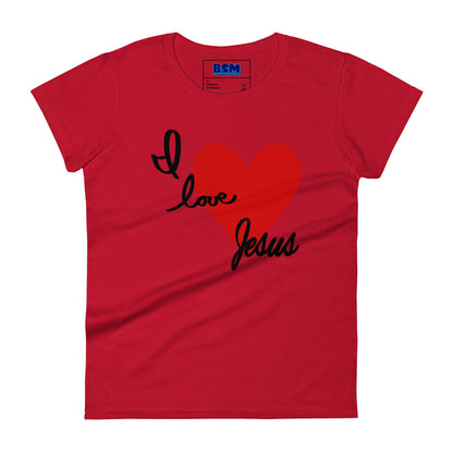 I Love Jesus (Heart) Women's Semi-Fitted T-Shirt