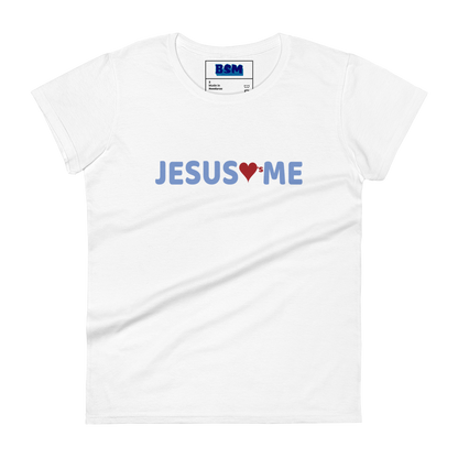 Jesus Loves Me Women's 100% Cotton Semi-Fitted T-Shirt