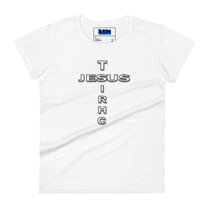 Jesus Christ Cross Women's 100% Cotton Semi-Fitted T-Shirt