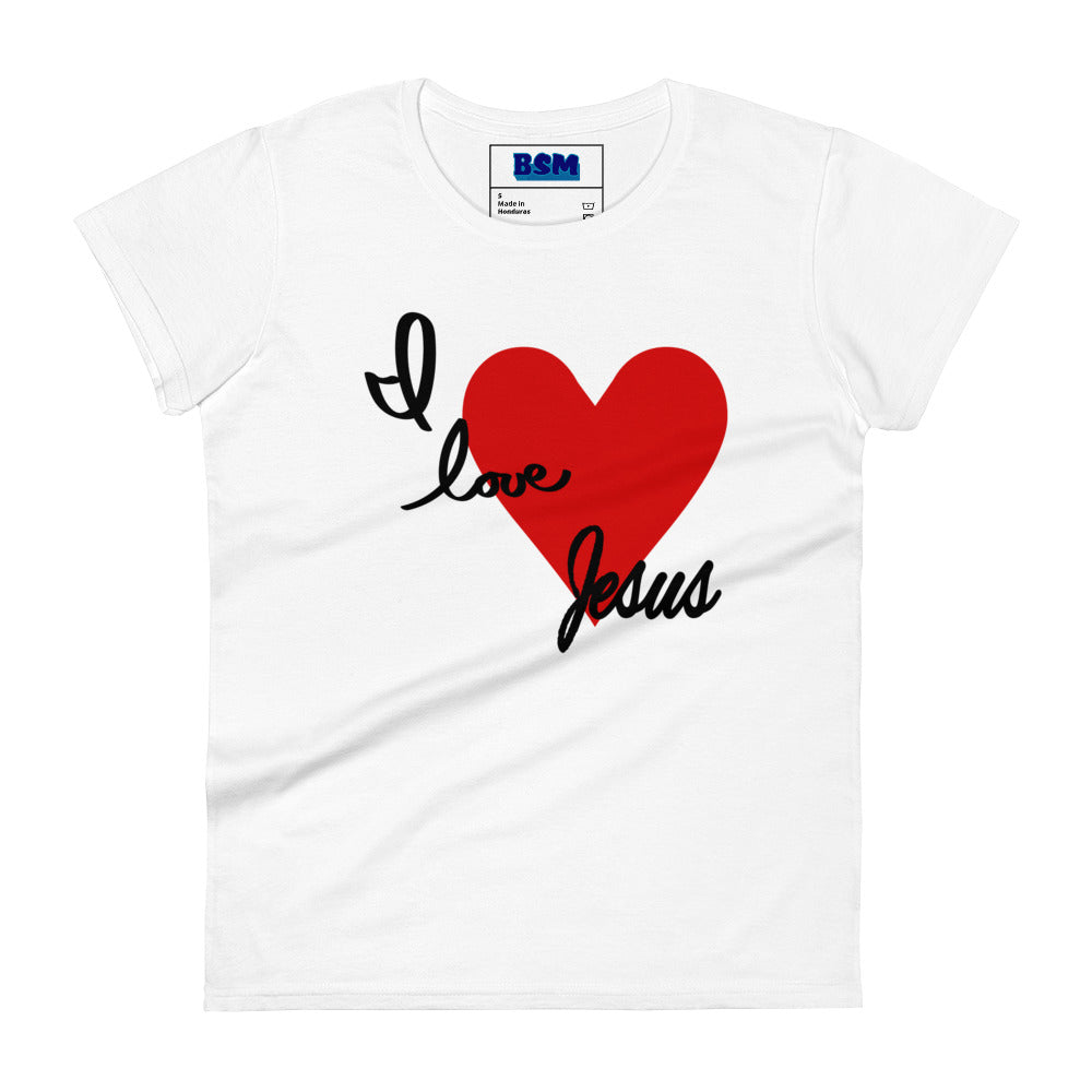 I Love Jesus (Heart) Women's Semi-Fitted T-Shirt