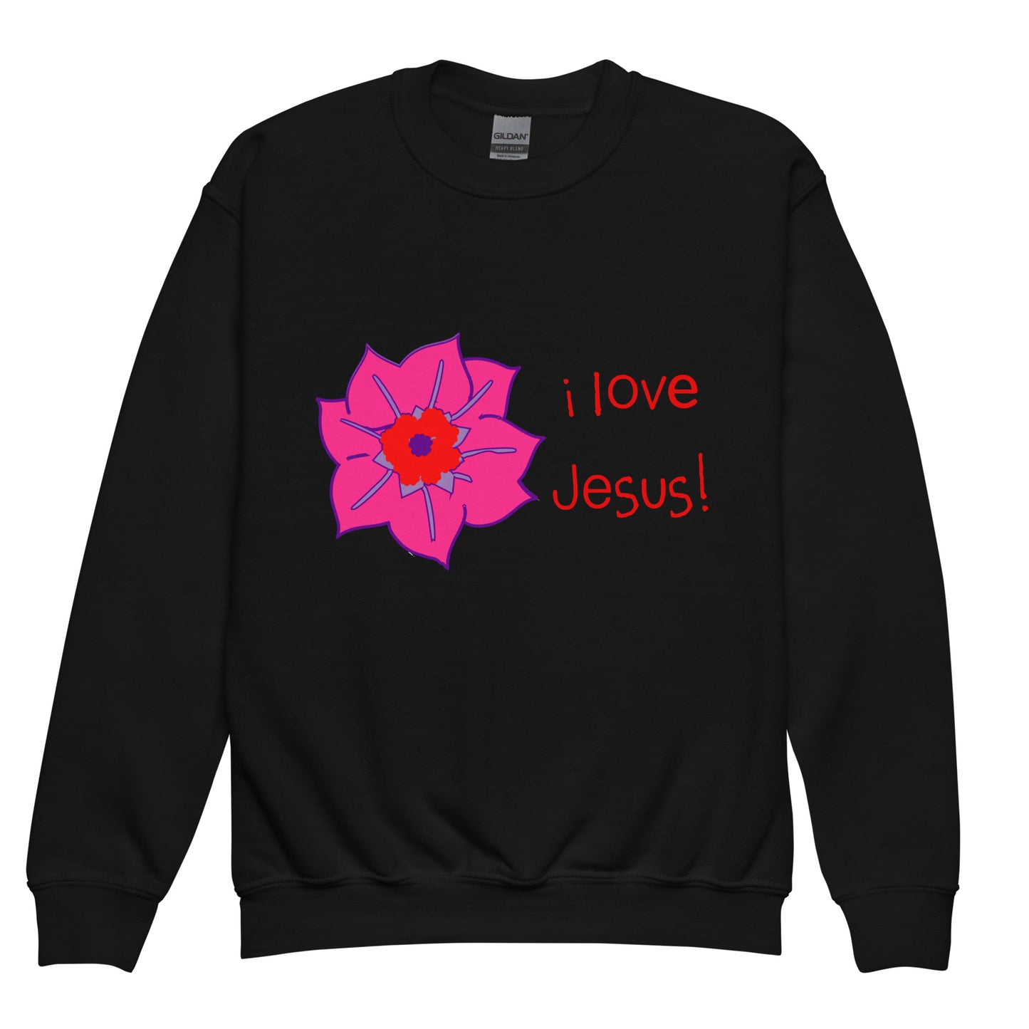 I Love Jesus (Flower) Kids Sweatshirt