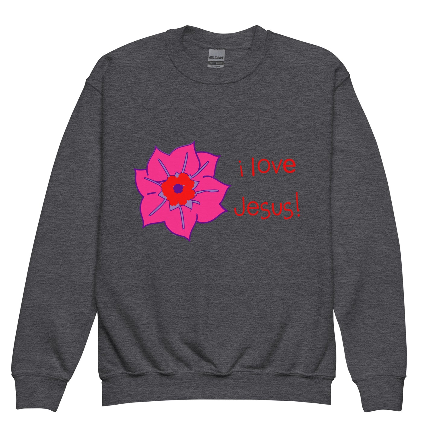 I Love Jesus (Flower) Kids Sweatshirt