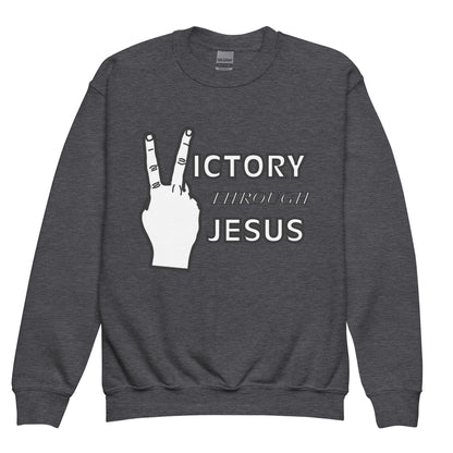 Victory Through Jesus Youth Crewneck Sweatshirt