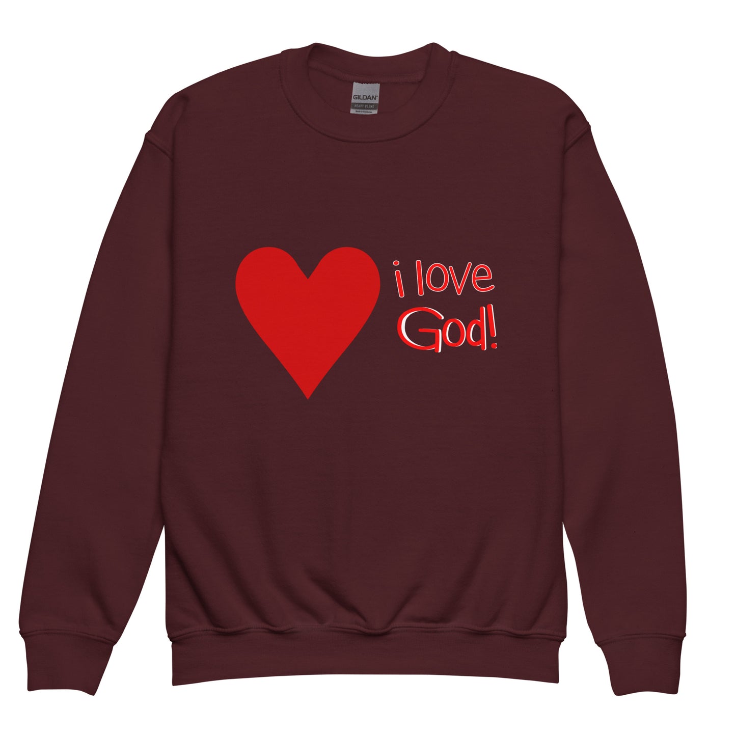 I Love God (Heart) Youth Sweatshirt