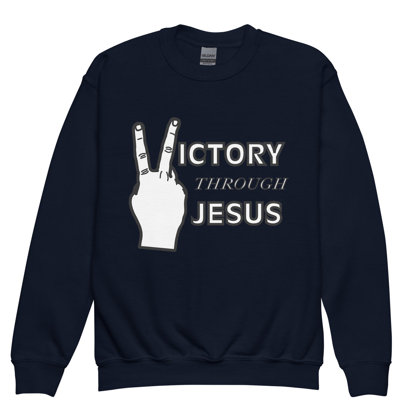 Victory Through Jesus Youth Crewneck Sweatshirt