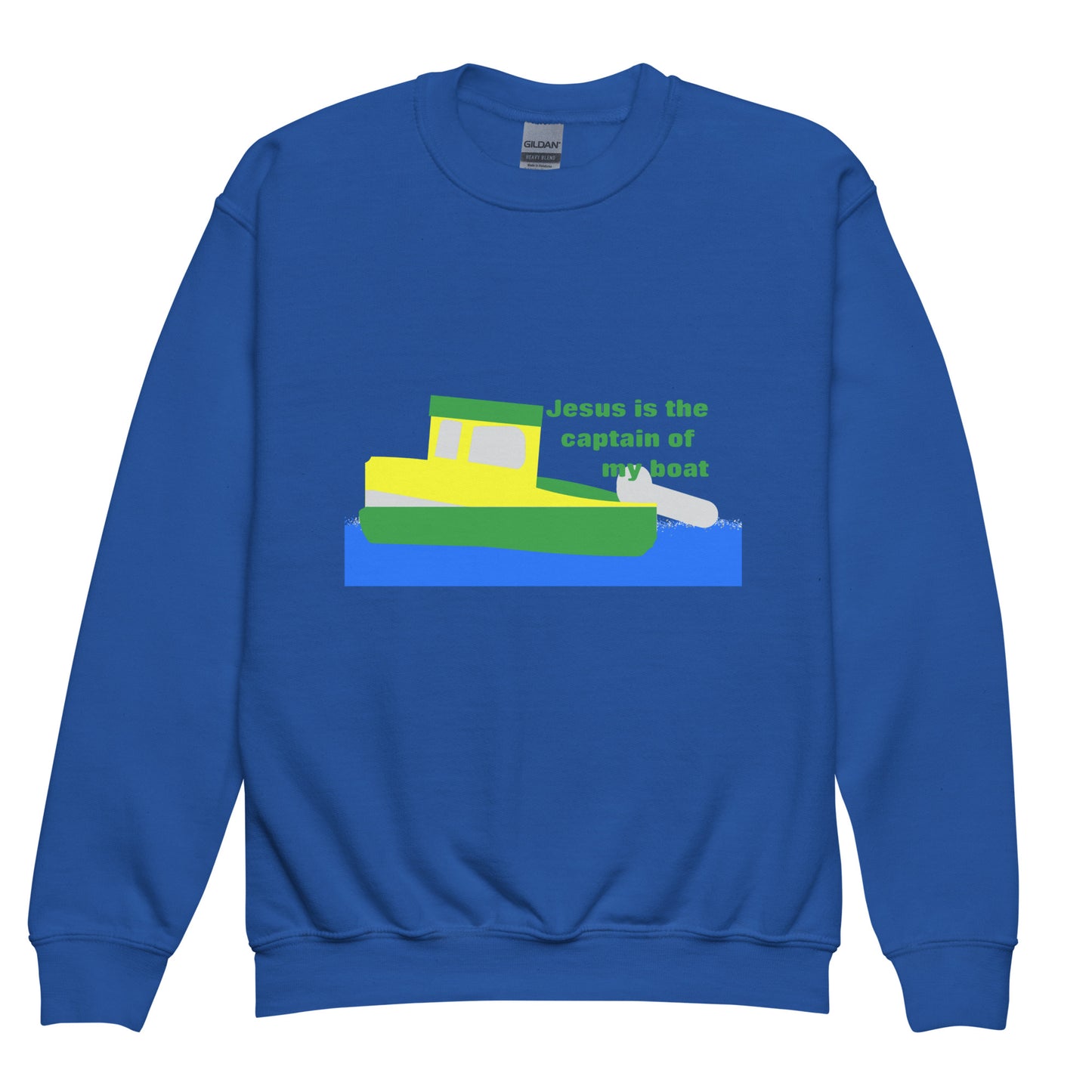 Jesus Is the Captain of My Boat (GY) Kids Sweatshirt