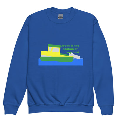 Jesus Is the Captain of My Boat (GY) Kids Sweatshirt