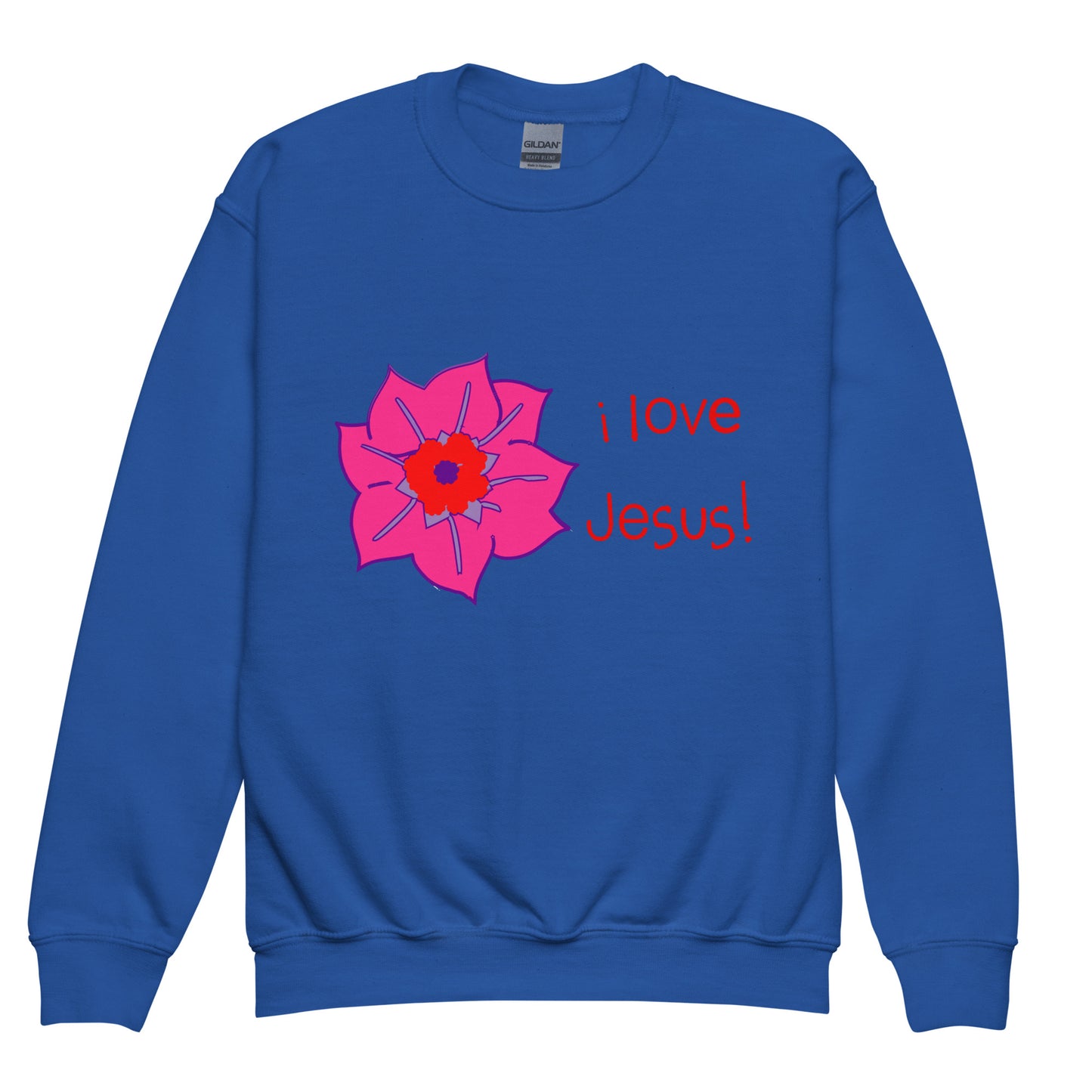 I Love Jesus (Flower) Kids Sweatshirt