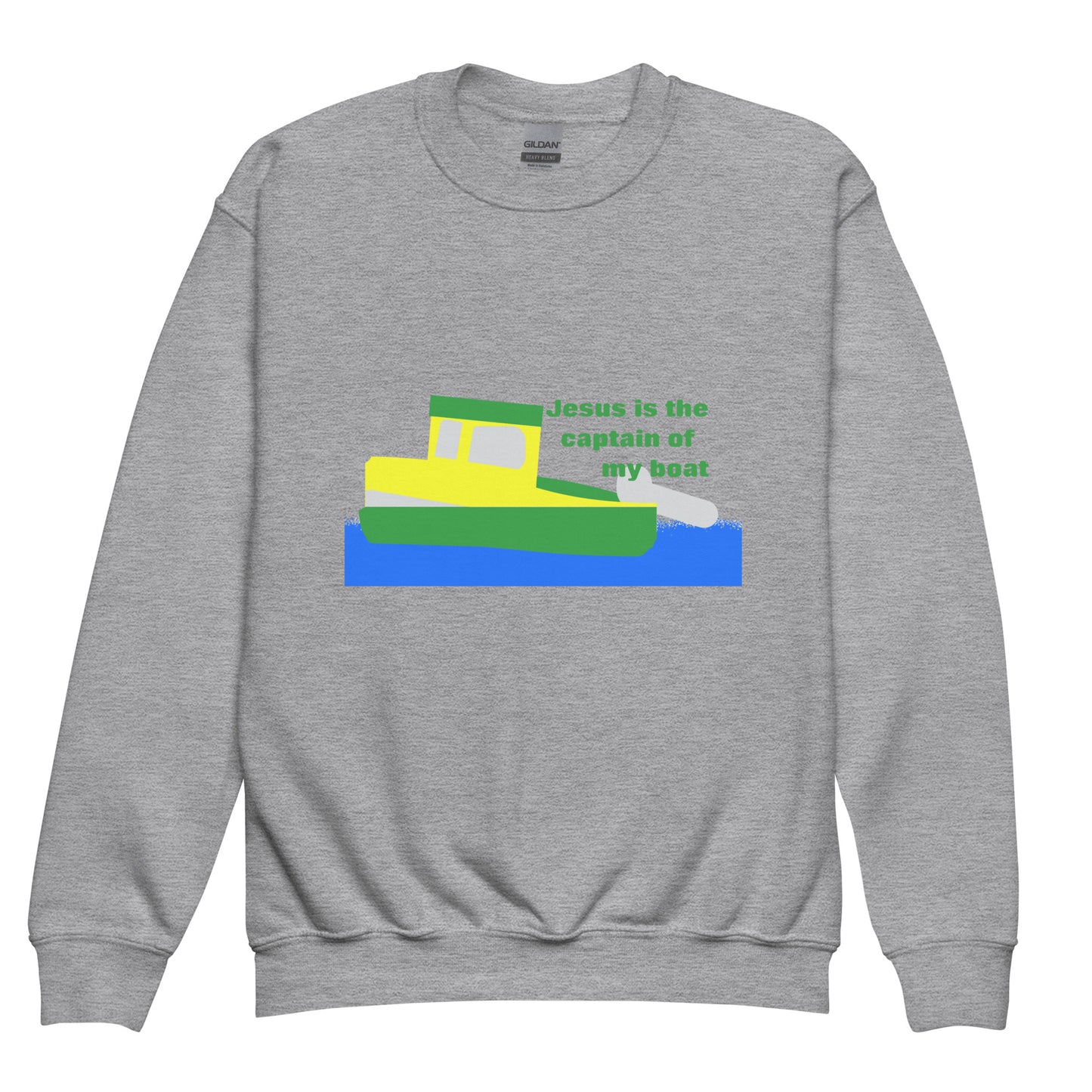 Jesus Is the Captain of My Boat (GY) Kids Sweatshirt