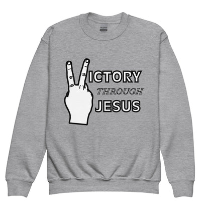 Victory Through Jesus Youth Crewneck Sweatshirt