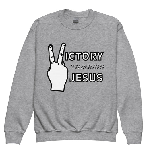 Victory Through Jesus Youth Crewneck Sweatshirt