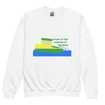 Jesus Is the Captain of My Boat (GY) Kids Sweatshirt