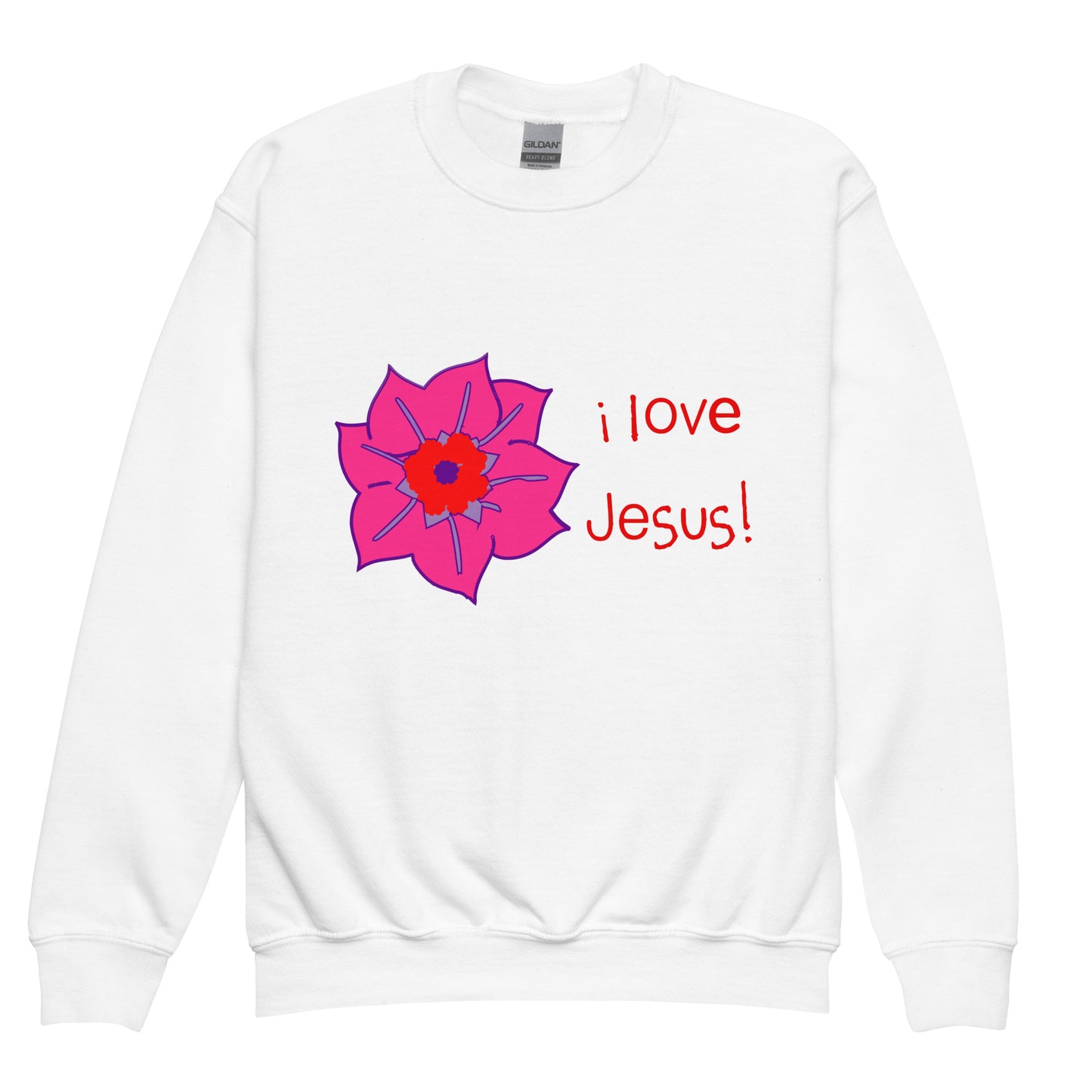 I Love Jesus (Flower) Kids Sweatshirt