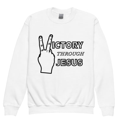 Victory Through Jesus Youth Crewneck Sweatshirt