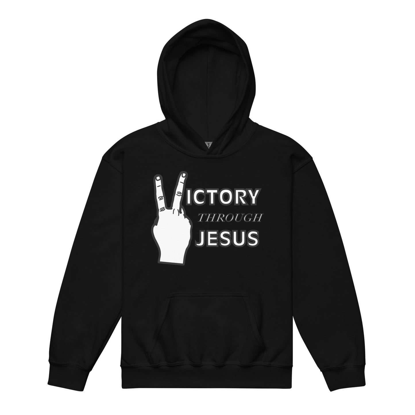 Victory through Jesus Christian Youth Heavyweight Hoodie